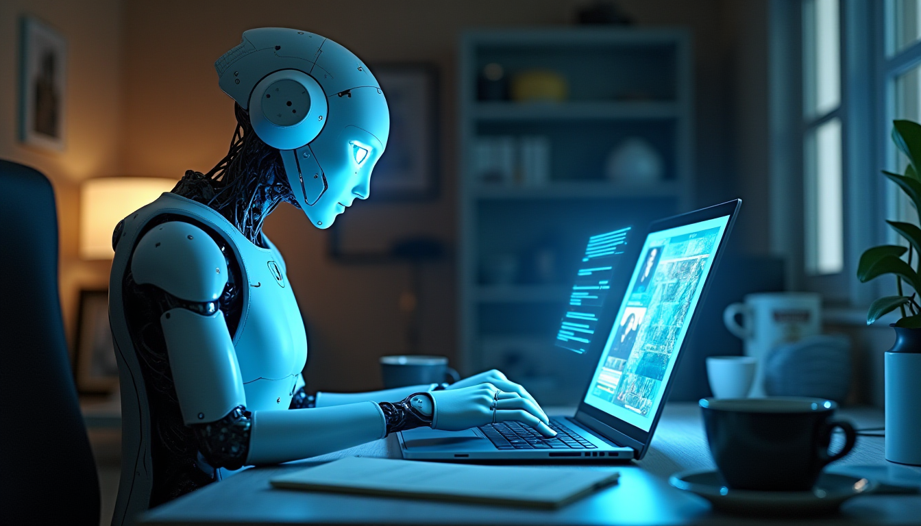 AI chatbot working on a laptop to improve business communication and customer support.