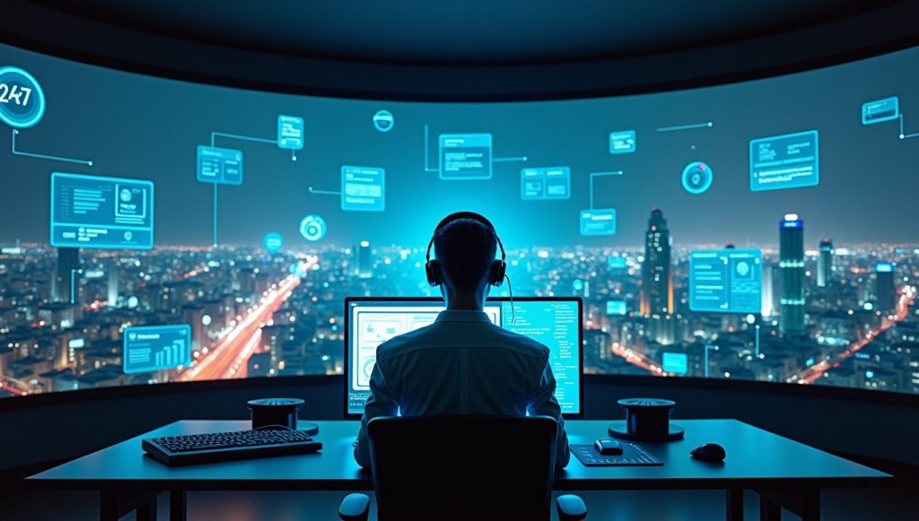 AI chatbot providing 24/7 automated customer service